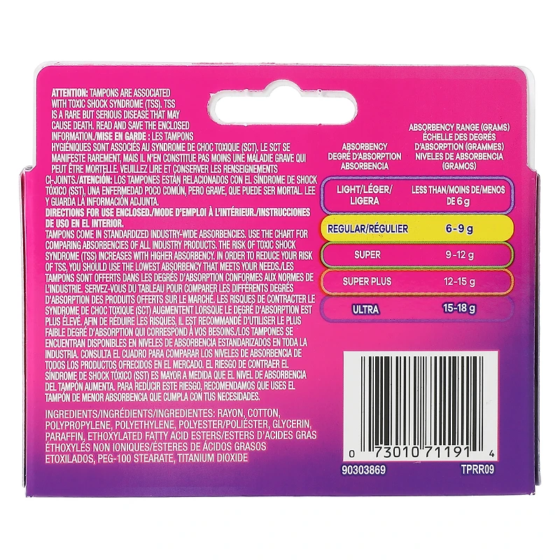 Tampax® Pocket Radiant™ Compact Regular Tampons 3-Count