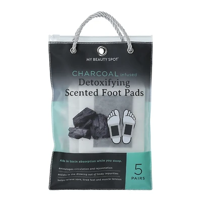 charcoal-infused detoxifying foot pads, 5 pairs | Five Belpw
