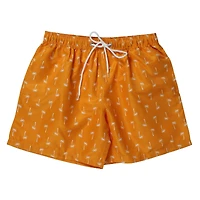 young mens orange palm tree swim shorts
