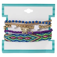 festival fun 5-piece bracelet set - red smile