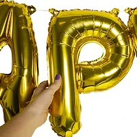 gold mylar 'happy birthday' balloon garland