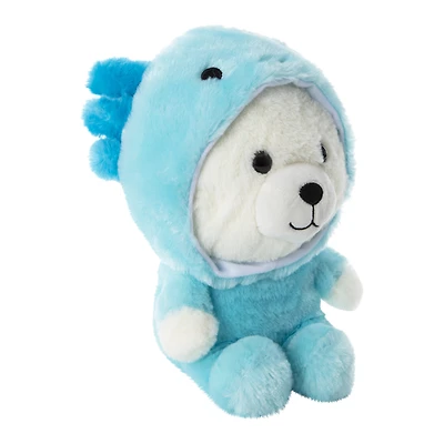 hooded stuffed bear plush 9in
