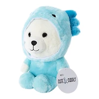 hooded stuffed bear plush 9in