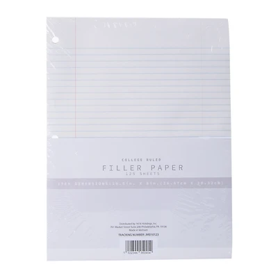 college ruled filler paper 125 sheets