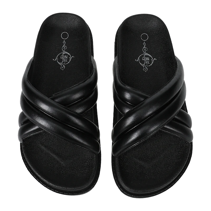 ladies black x-band sandals