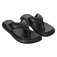 ladies green vegan leather flip flops