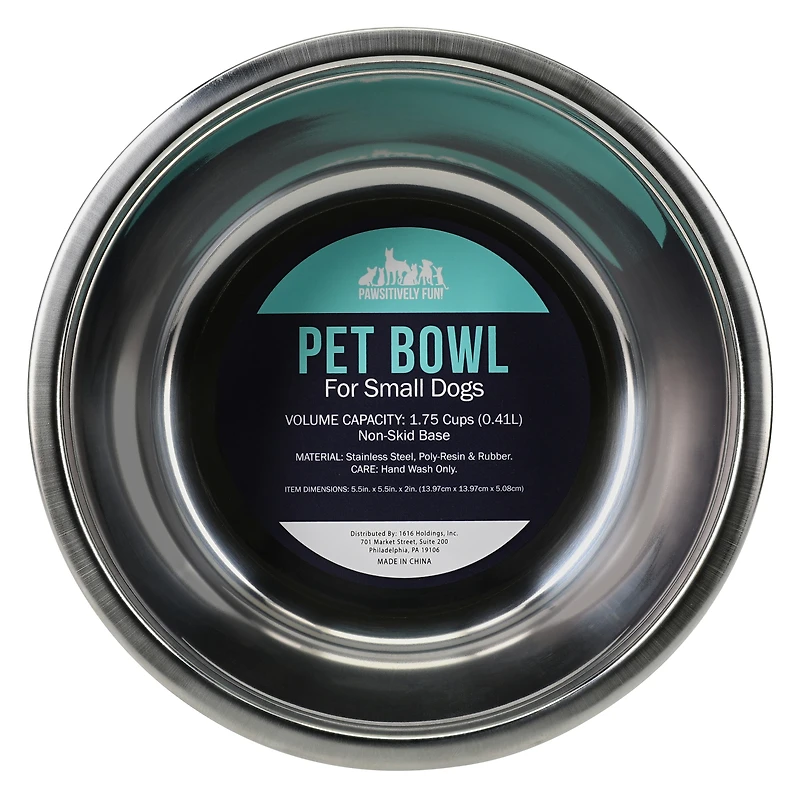 stainless steel pet bowl, 1.75 cup capacity