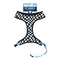 black & white checker pet harness