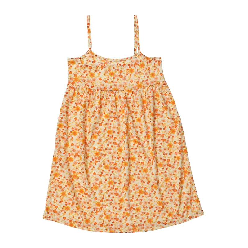 juniors orange floral babydoll dress