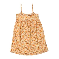 juniors orange floral babydoll dress