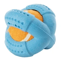 tough chew TPR wrapped tennis ball dog toy