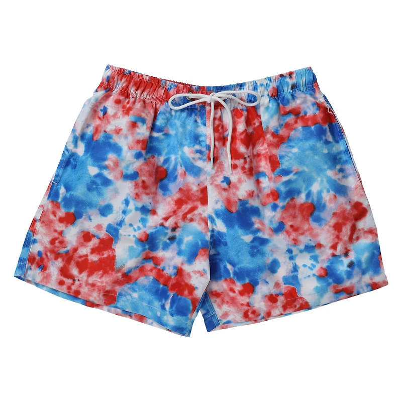 young men's red, white & blue swim shorts