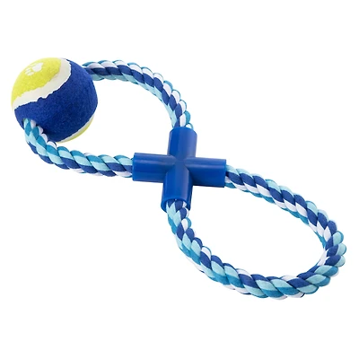 rope & tennis ball dog toy 10.6in