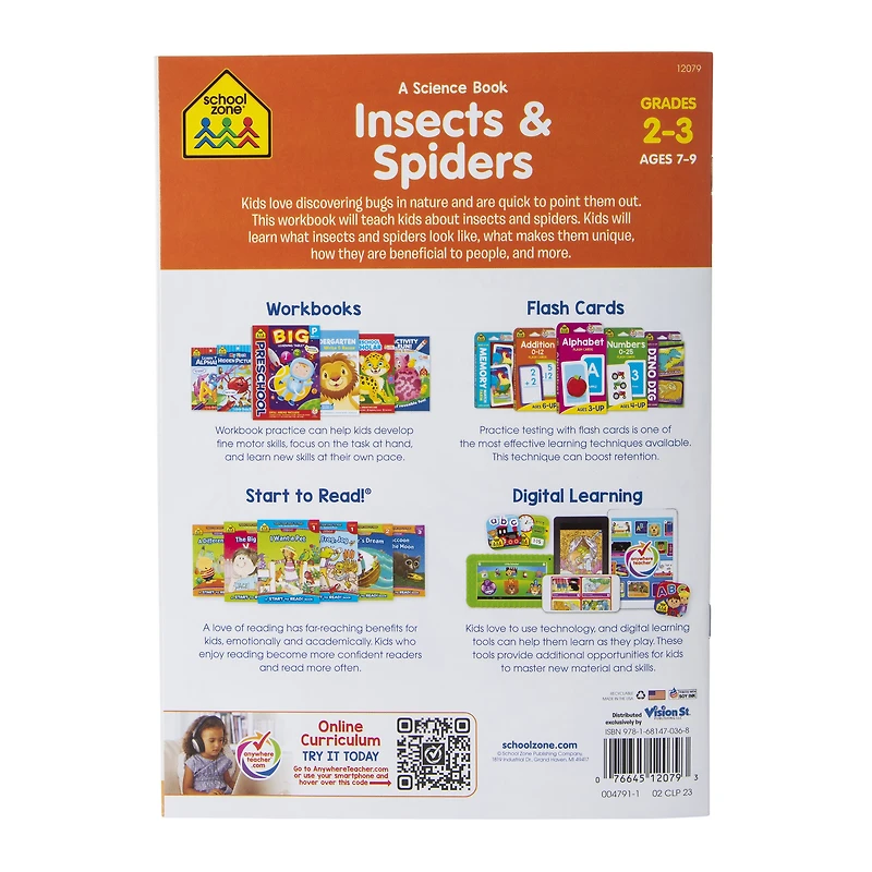 school zone® insects & spiders science workbook