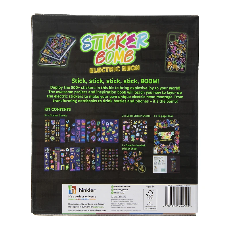 kaleidoscope sticker bomb with over 500 stickers & book