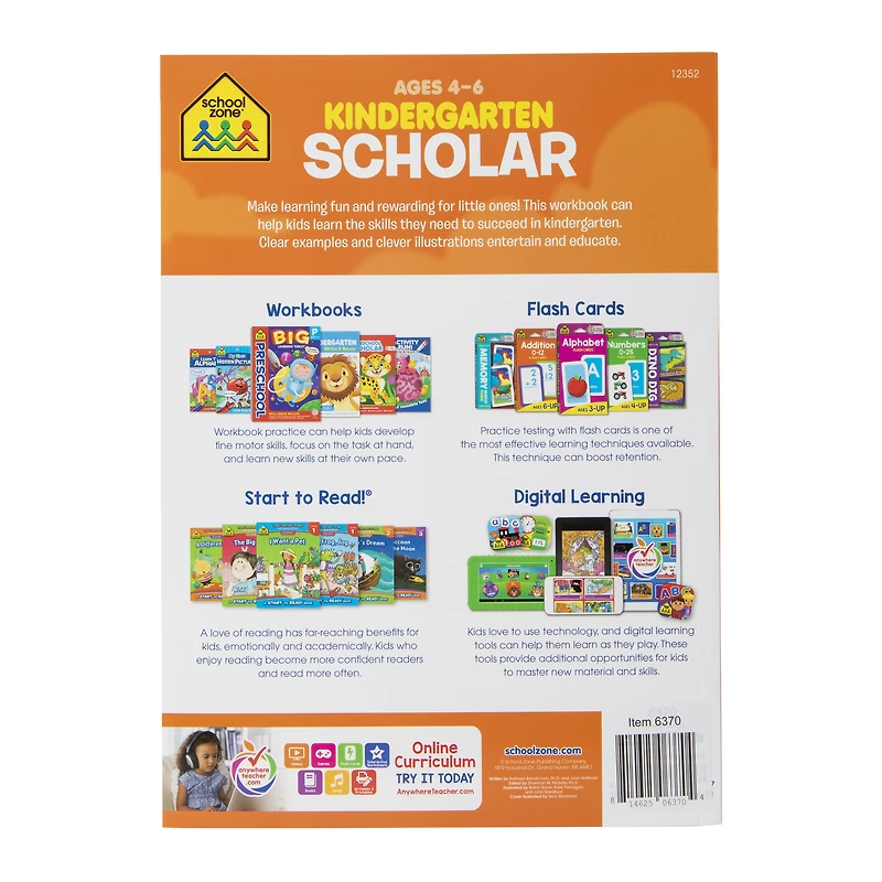 school zone® kindergarten scholar workbook