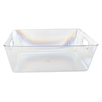clear iridescent storage bin