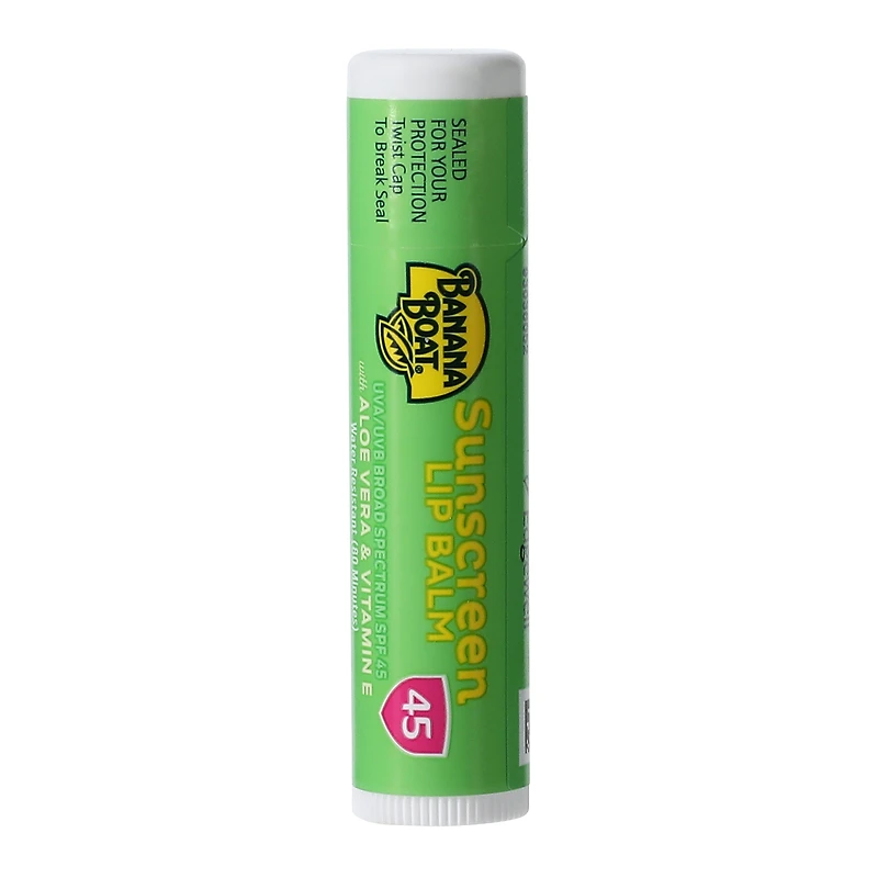 banana boat® SPF 45 sunscreen lip balm with aloe vera 0.15oz
