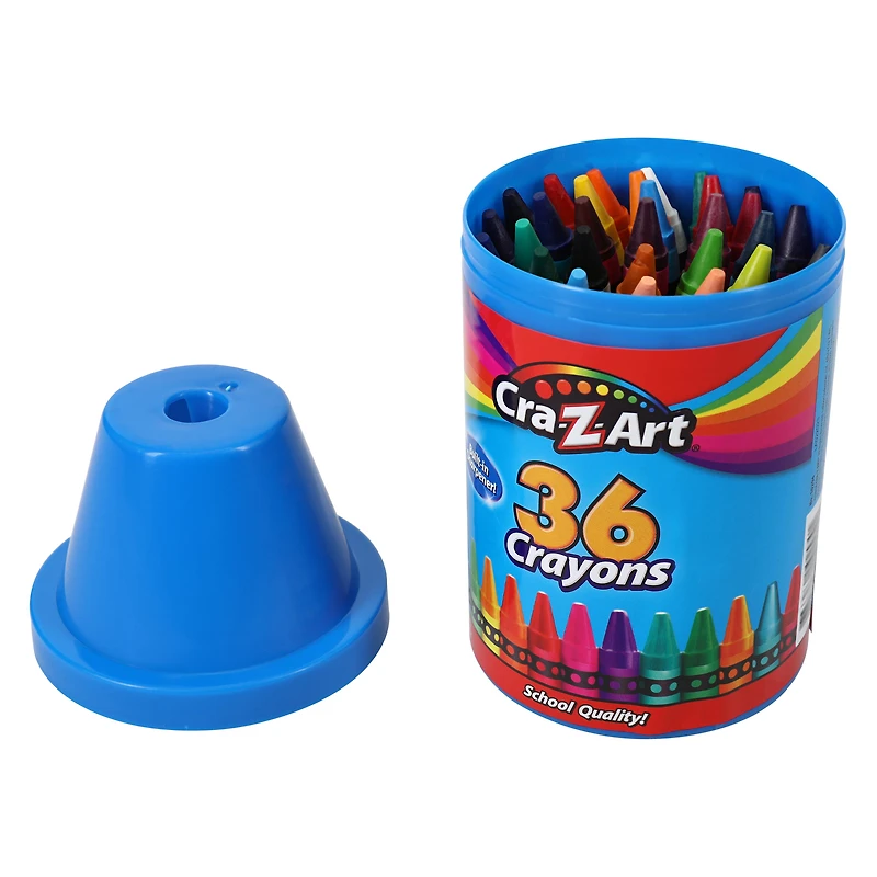 cra-z-art® 36 crayons crayon-shape cannister