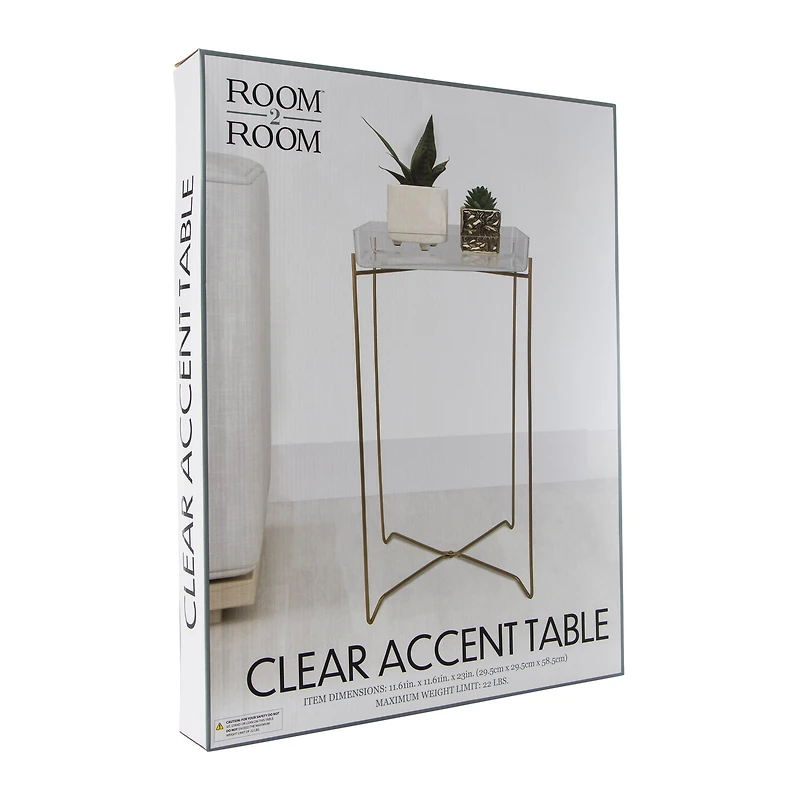 clear accent table 23in x 11.61in