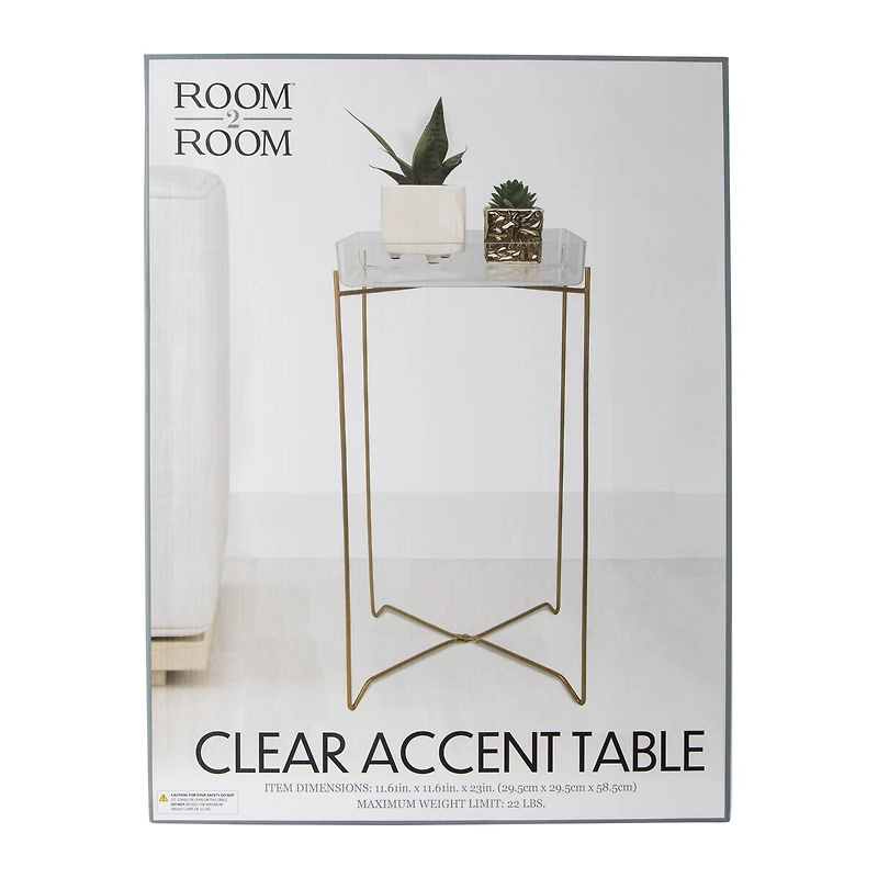 clear accent table 23in x 11.61in
