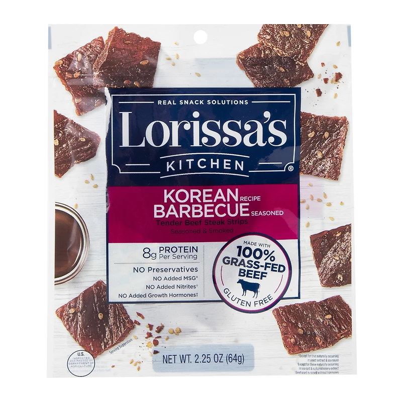 lorissa’s kitchen™ korean bbq beef steak strips 2.25oz