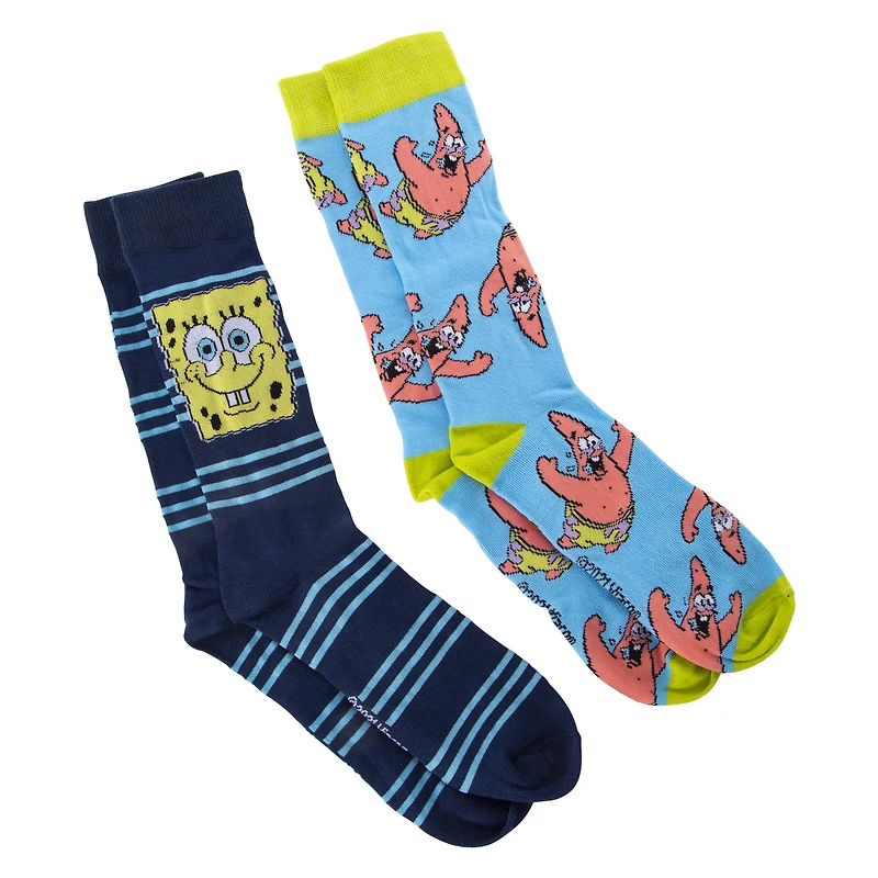 spongebob squarepants™ mens crew socks 2-pack