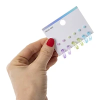 clear hoops & studs 6-pair jewelry set