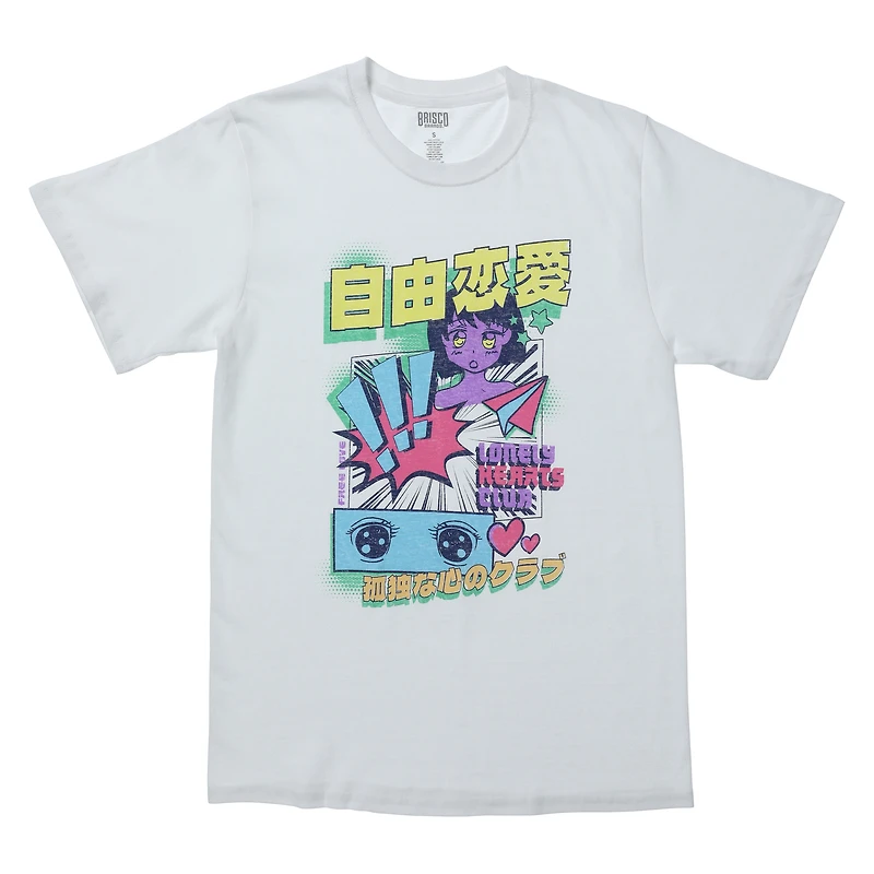 anime 'lonely hearts club' graphic tee
