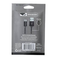 4ft chrome braided micro-USB cable