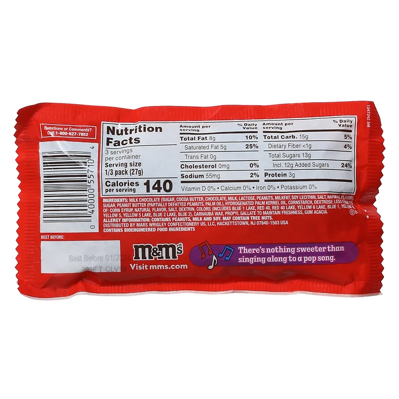 peanut butter m&m’s® red white & blue share size 2.83oz