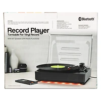 LED record player with bluetooth® speaker & radio
