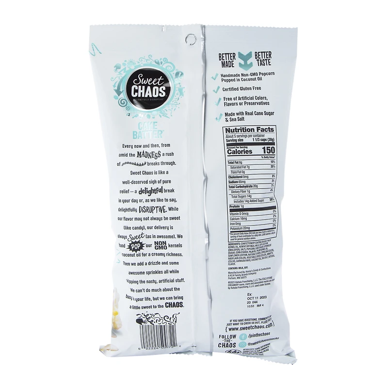 sweet chaos® cold stone™ cake batter drizzled popcorn 5.5oz