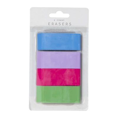 Colorful Erasers 4-Count Set