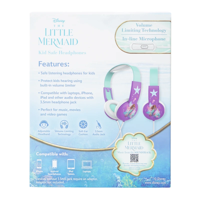 Disney The Little Mermaid theatrical release kid-safe headphones