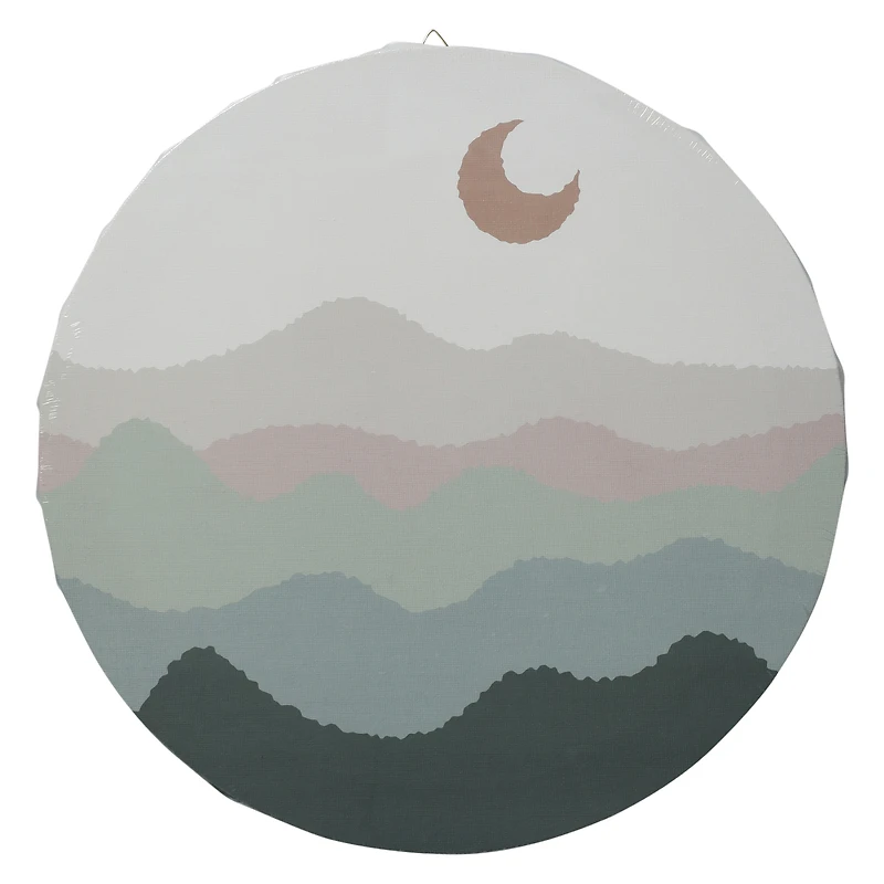 round canvas wall art 12in