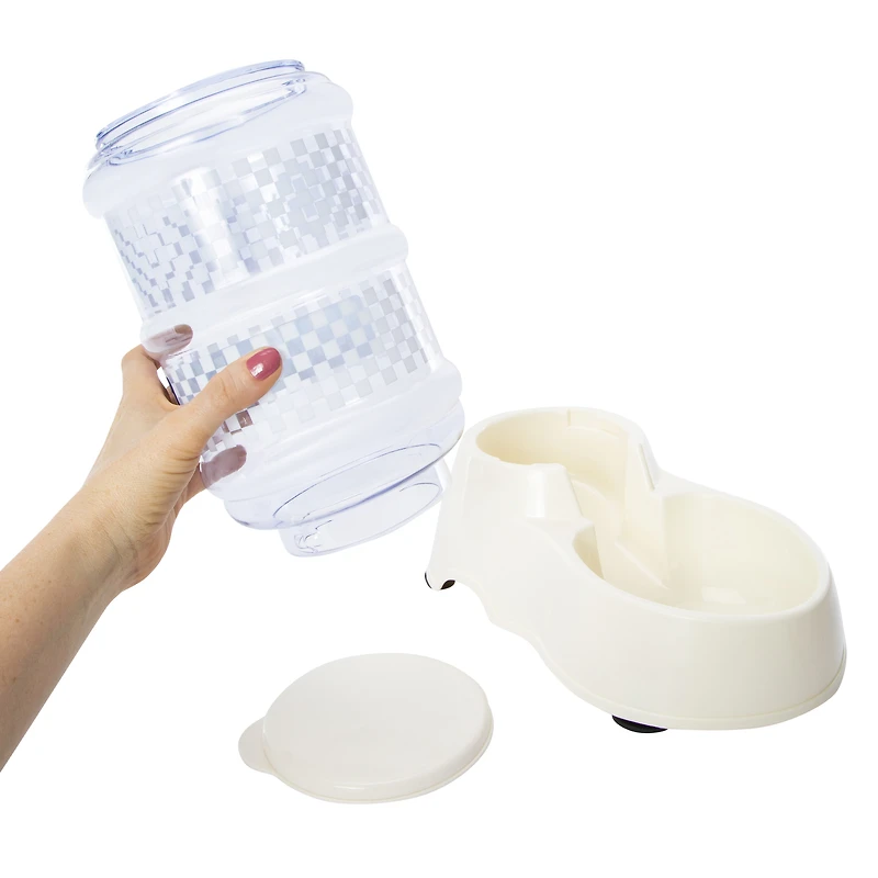 gravity pet food dispenser bowl, 3lb capacity