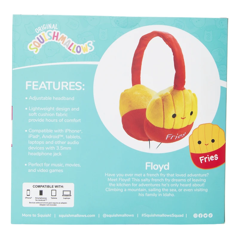 squishmallows™ plush wired headphones