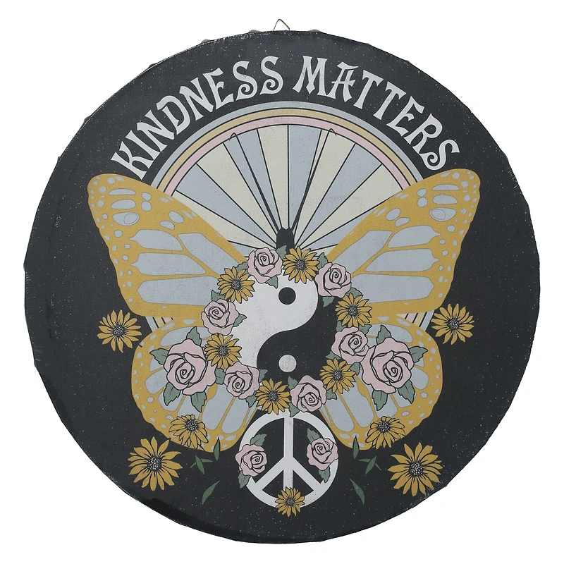 round canvas wall art 12in