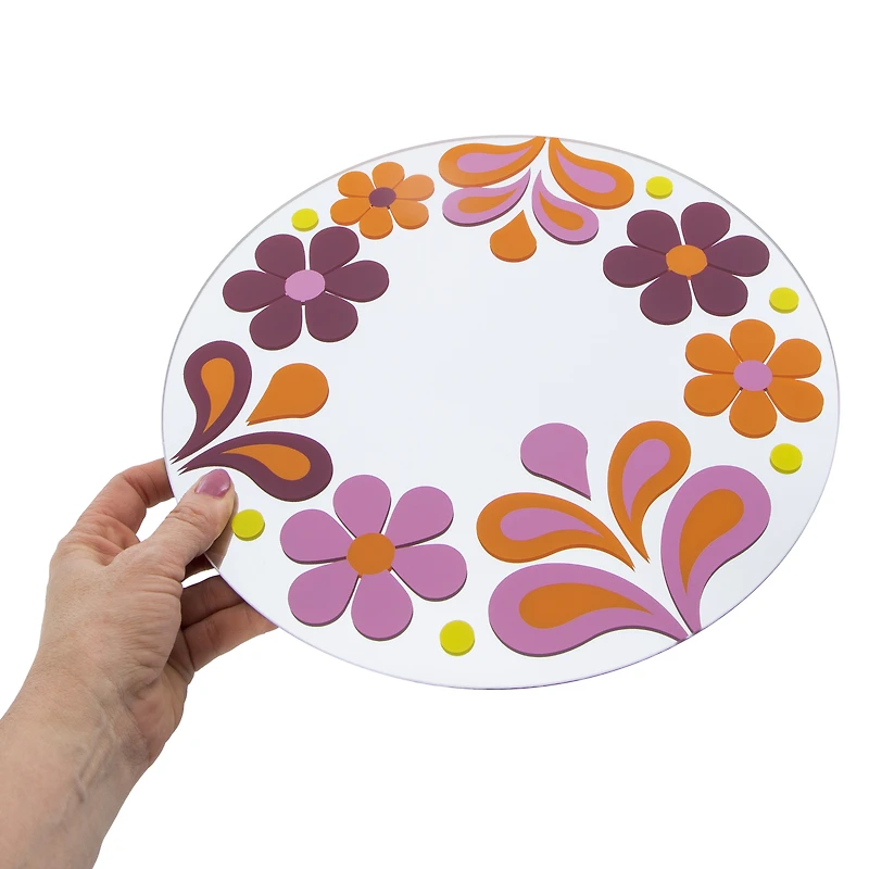 painted wall mirror 12in