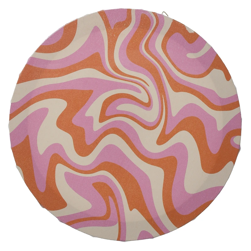 round canvas wall art 12in