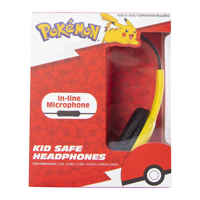 pokemon™ kid-safe wired headphones with mic