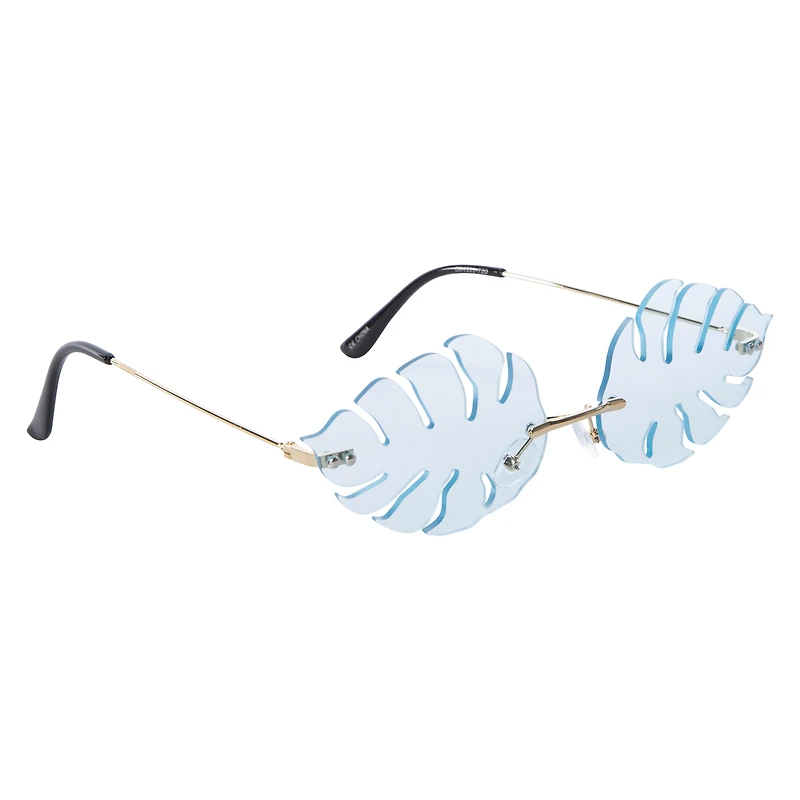 ladies rimless palm leaf shaped sunglasses