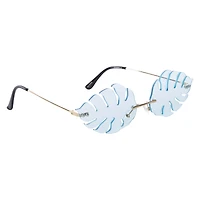 ladies rimless palm leaf shaped sunglasses