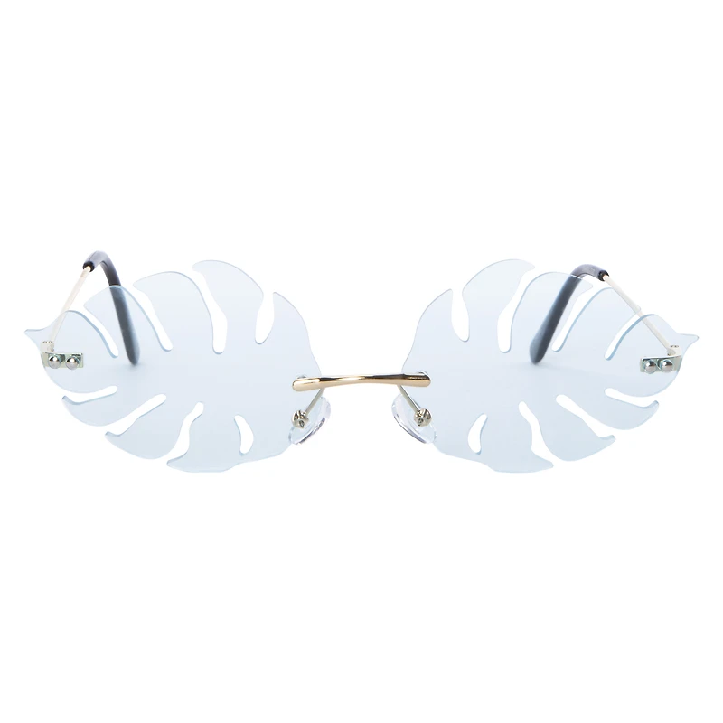 ladies rimless palm leaf shaped sunglasses