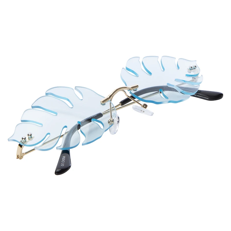 ladies rimless palm leaf shaped sunglasses
