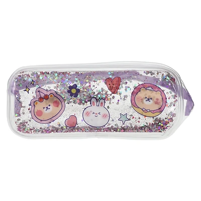 kawaii glitter pencil case 8in