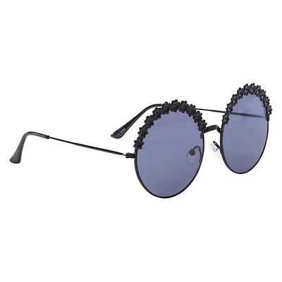 ladies round daisy frame sunglasses
