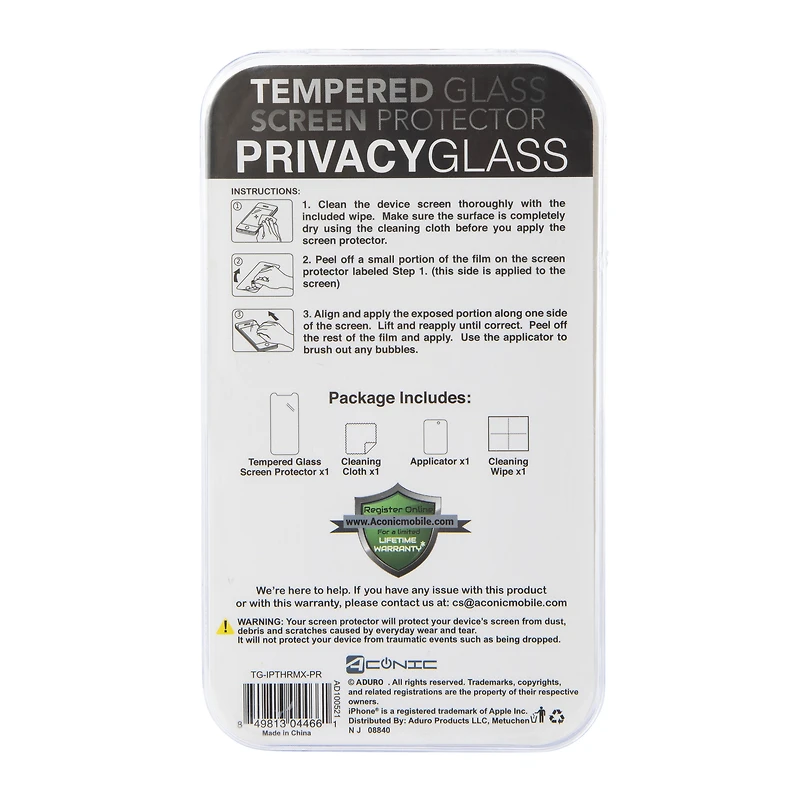 privacy tempered glass screen protector for iPhone 13 Pro Max®/12 Pro Max®