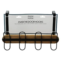over-the-door metal & wood hook rack